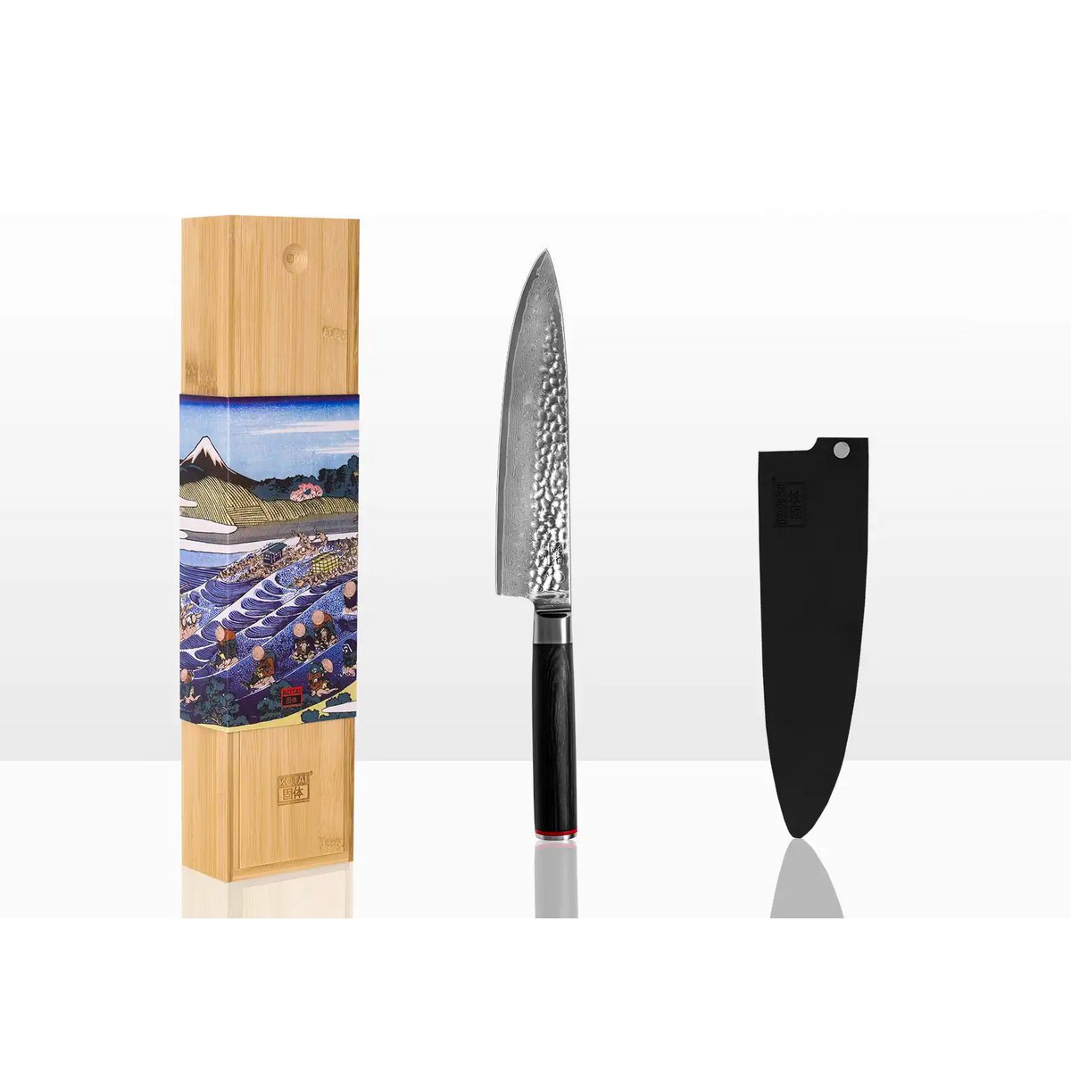 Damascus stainless steel gyuto chef knife - wood handle