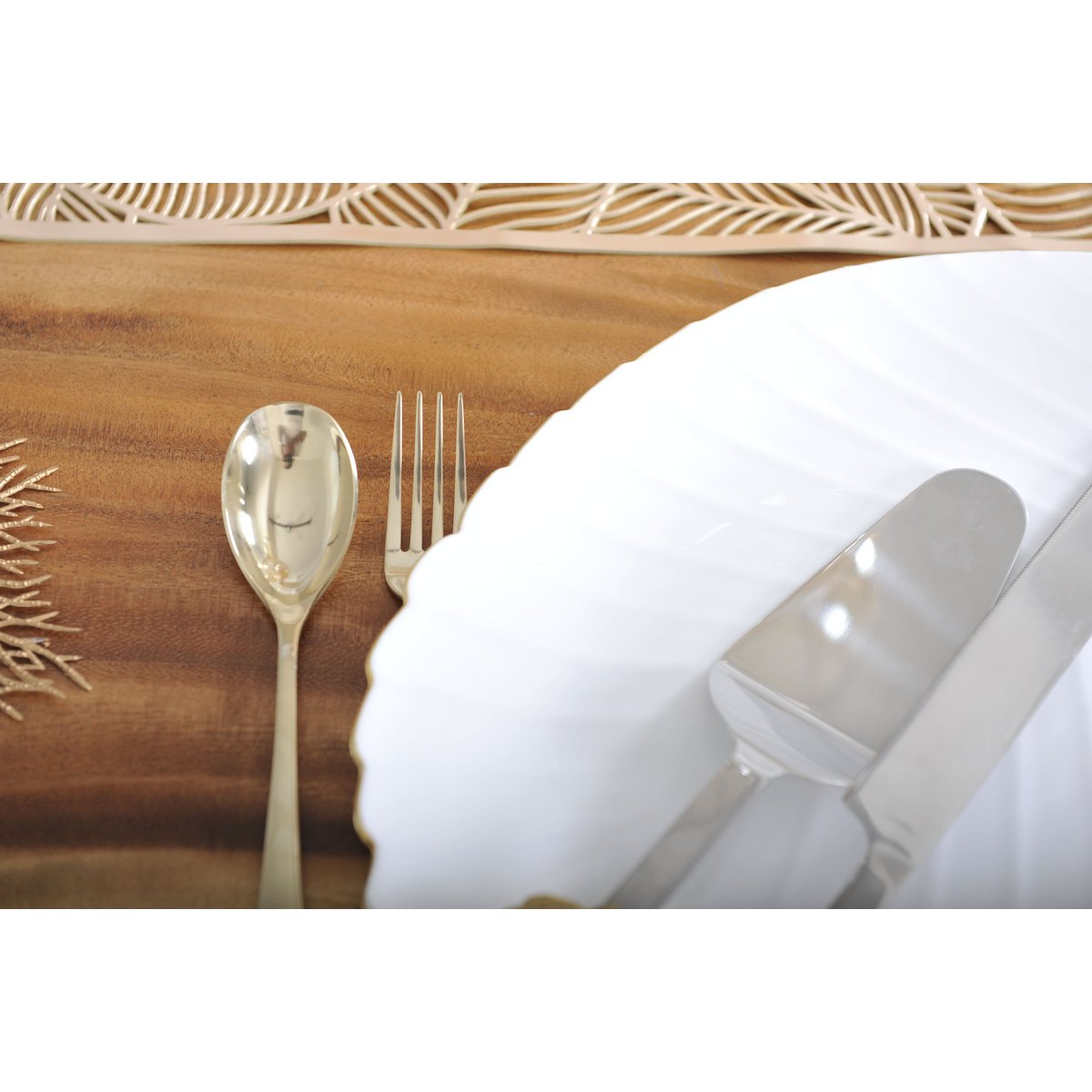 Stainless steel cutlery set, 24 pieces - champagne