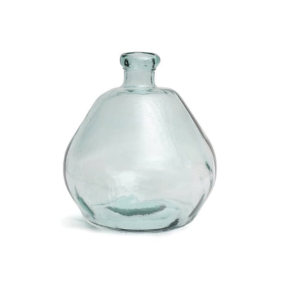 Recycled glass vase, large - blue