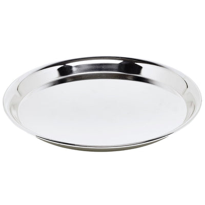 Serviertablett Marlene, polierter Stahl, rund – 34 cm