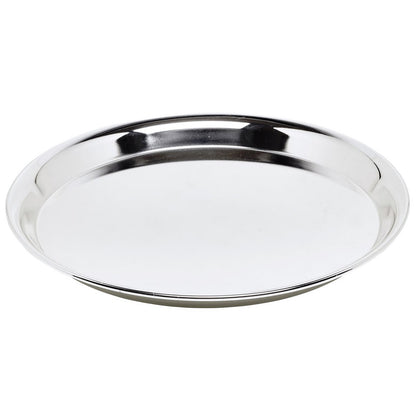 Serviertablett Marlene, polierter Stahl, rund – 34 cm