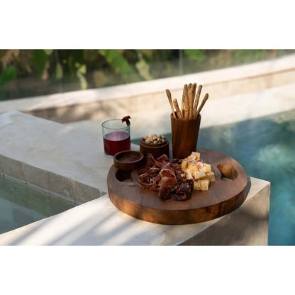 Teak root storage jar 8 × 6 cm - made in Indonesia