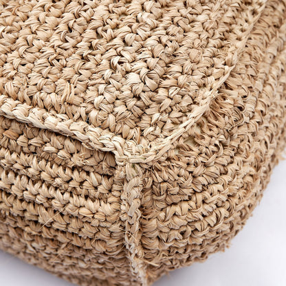 Raffia pouf PADAR 55 × 55 cm - coconut fiber & cotton