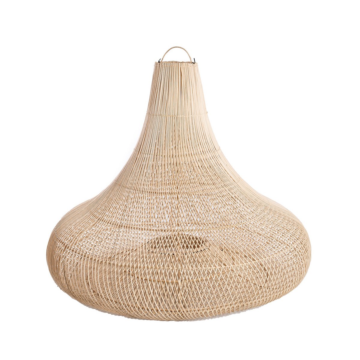 Rattan Shala pendellampe, beige – 77×57 cm