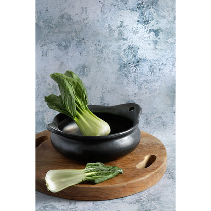 Teak wood tray with handles, large - natural