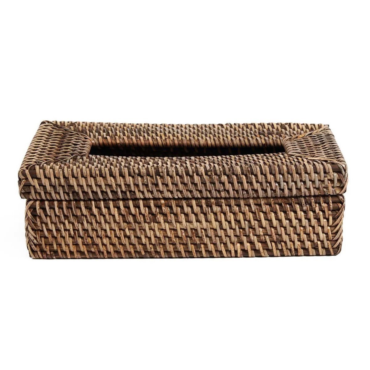 Rattan tissue box cover 27×14×9 cm - natural brown