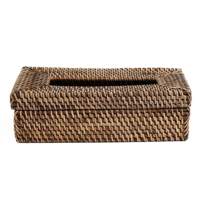 Rattan tissue box cover 27×14×9 cm - natural brown