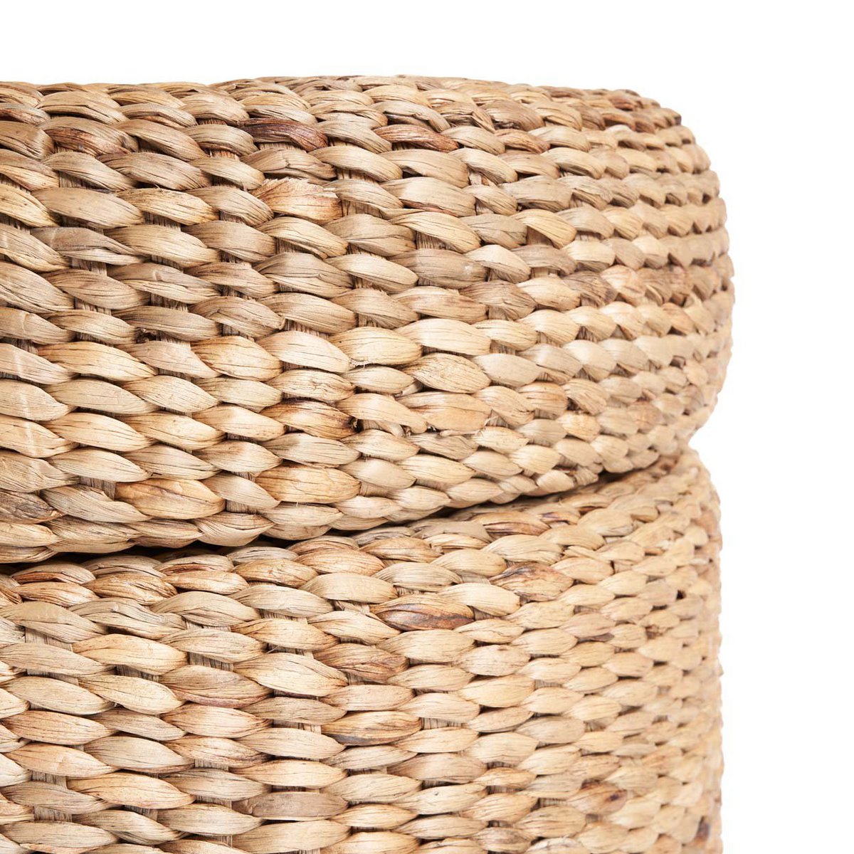 Seagrass storage ottoman, natural - round 60 cm