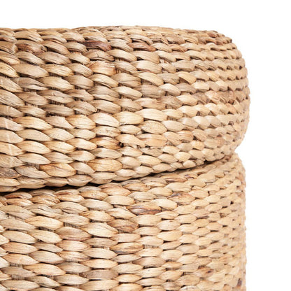 Seagrass storage ottoman, natural - round 60 cm
