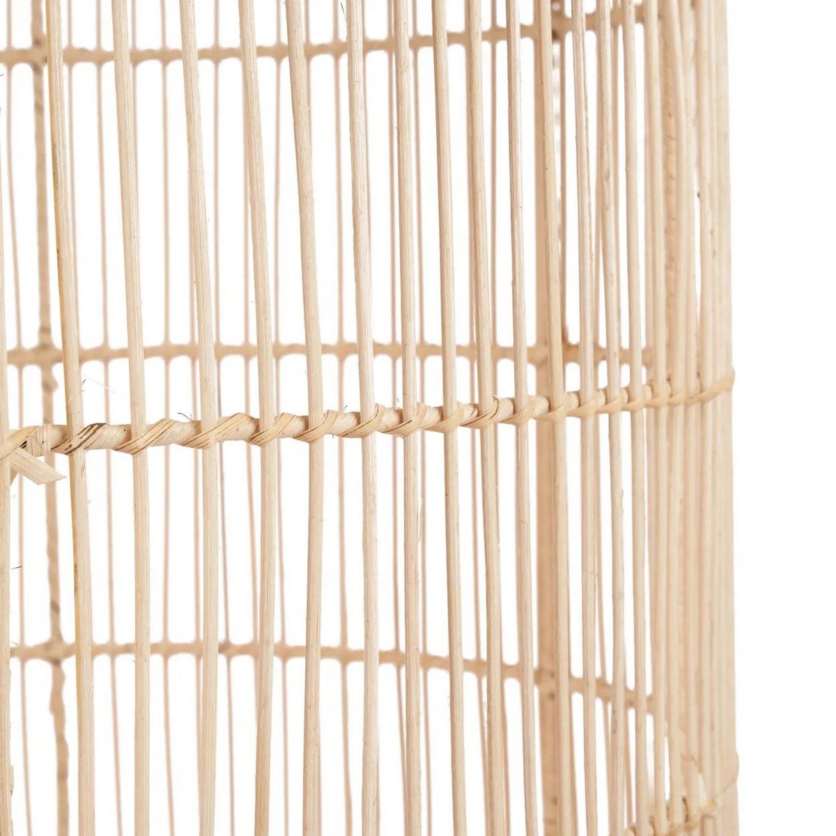 Rattan Bozelo cylinder pendant light, large – 50 cm wide