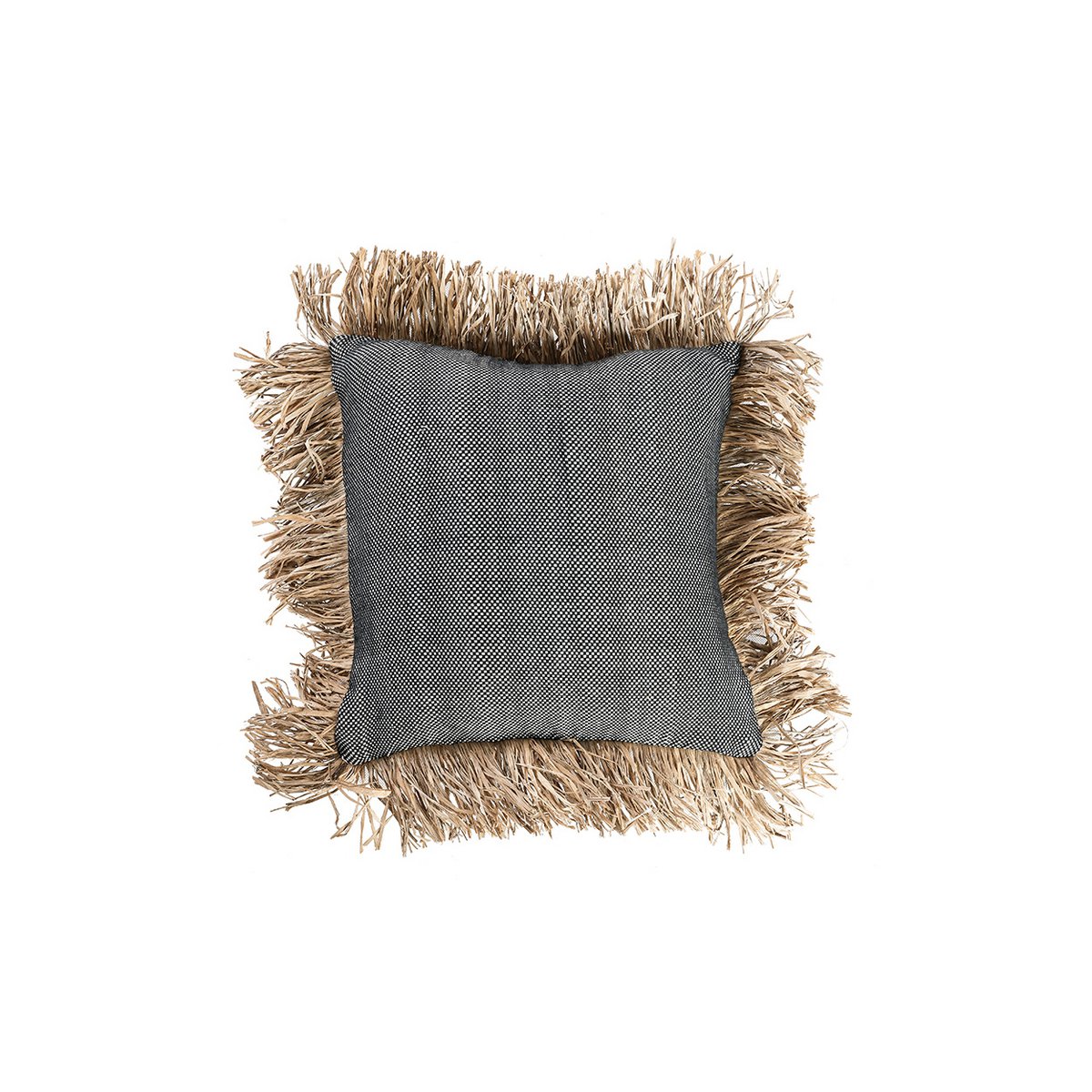 Bomuldspudebetræk 40×40 cm – naturfarvet og sort, Indonesien