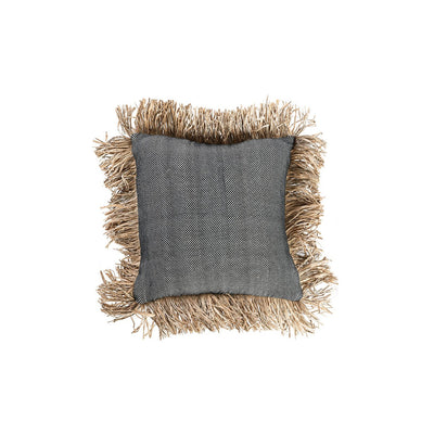 Cotton cushion cover 40×40 cm – natural and black, Indonesia
