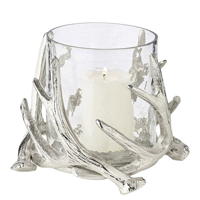 Aluminium lantern Kingston with antler design - 15 cm