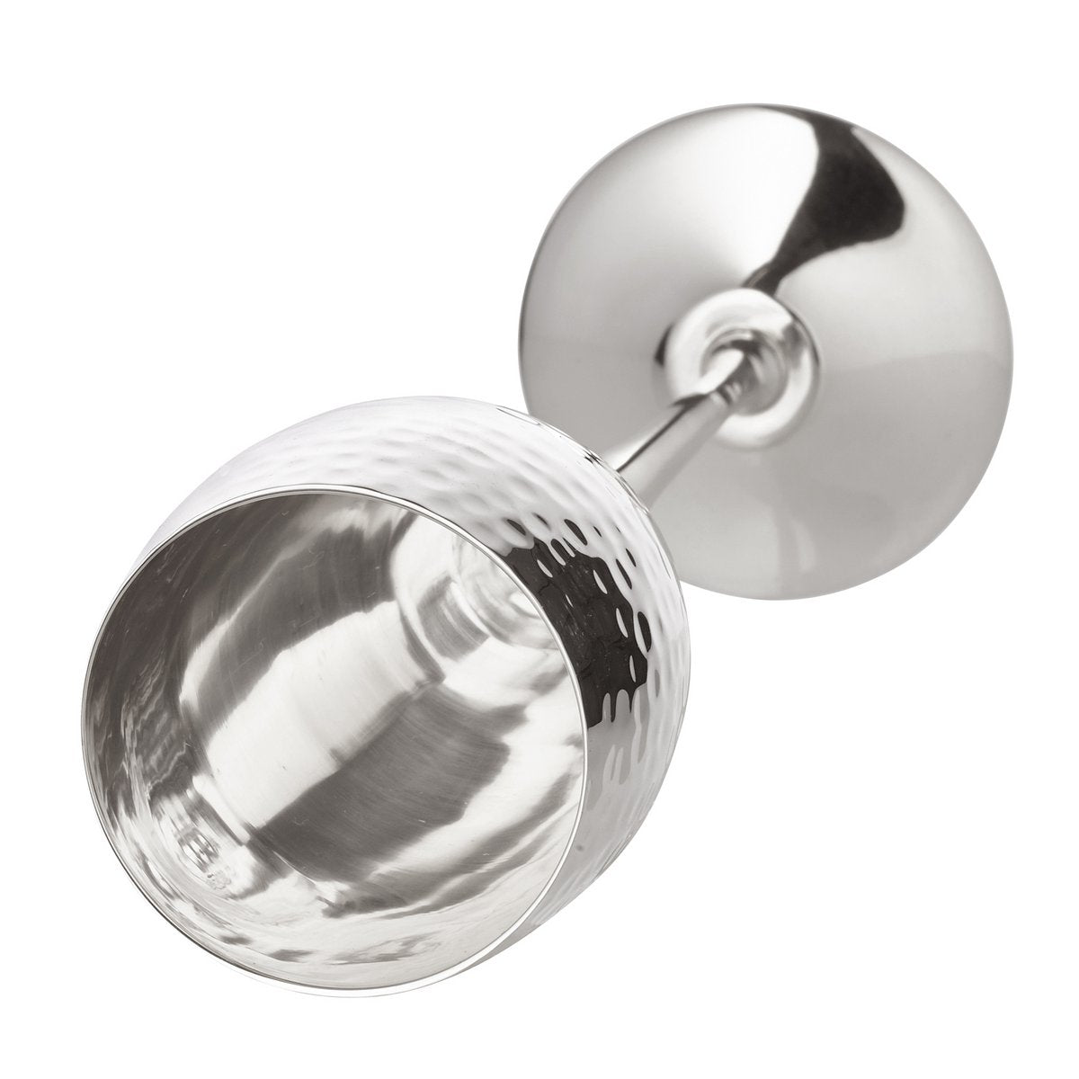 Silver-plated champagne flutes Dodo, set of 2, hammered, H 23 cm