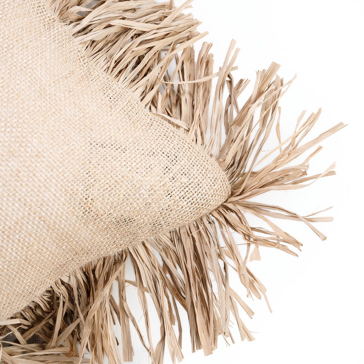 Pudebetræk i bomuld med jute og bast – 30×50 cm