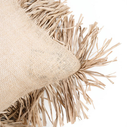 Pudebetræk i bomuld med jute og bast – 30×50 cm