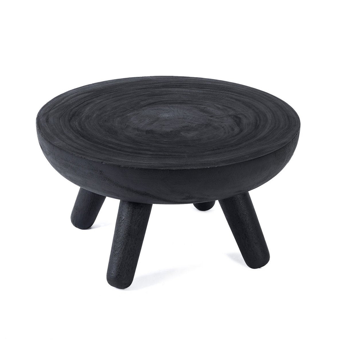 Couchtisch aus schwarzem Holz, 75 × 75 cm – mit 45 kg ein massives Möbelstück