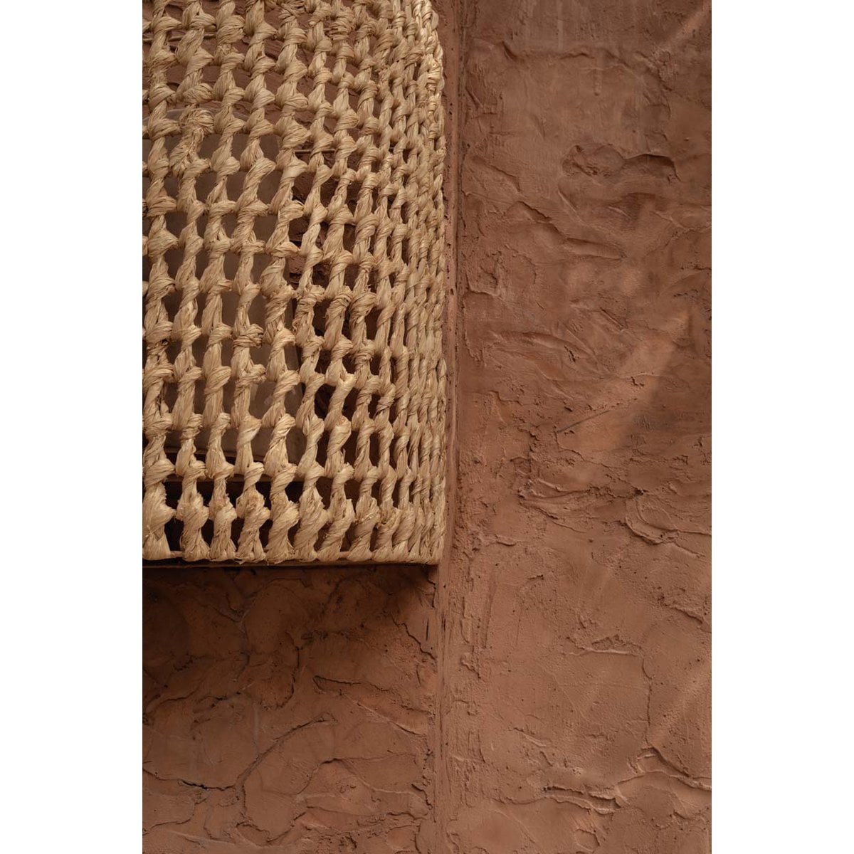 Væglampe i sisal - natur, 40 × 50 cm