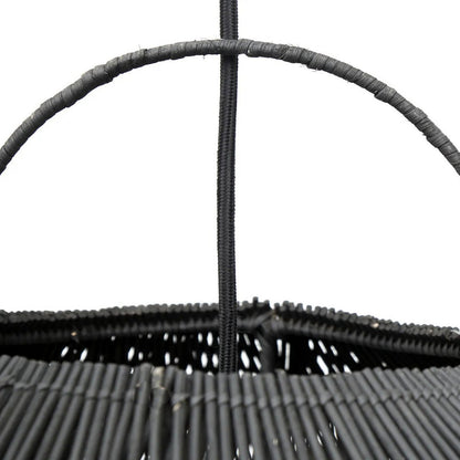 Schwarzer Rattanwolken-Pendelschirm 120 cm XXL - handgewebt
