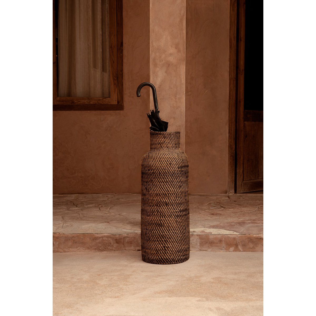 Rattankorbzylinder 24 × 67 cm – naturbraun