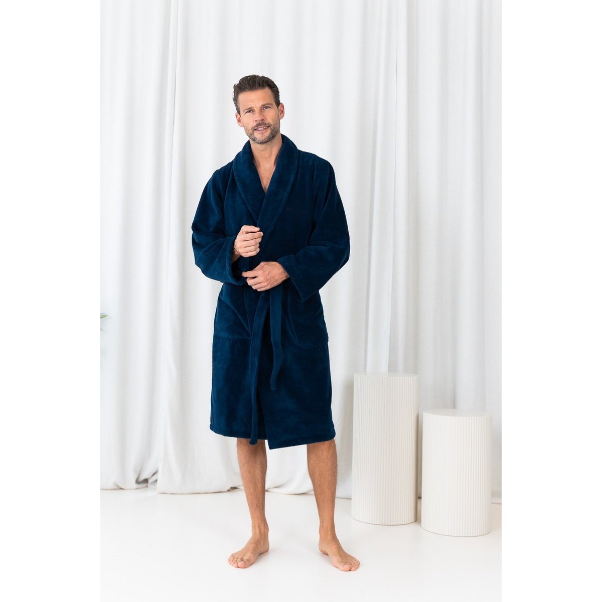 Double-sided bathrobe S - Dark denim