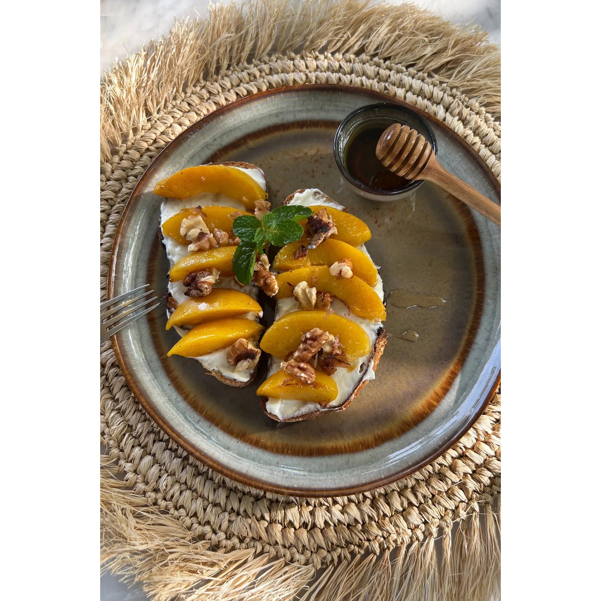 Teak honey roller - hand-carved