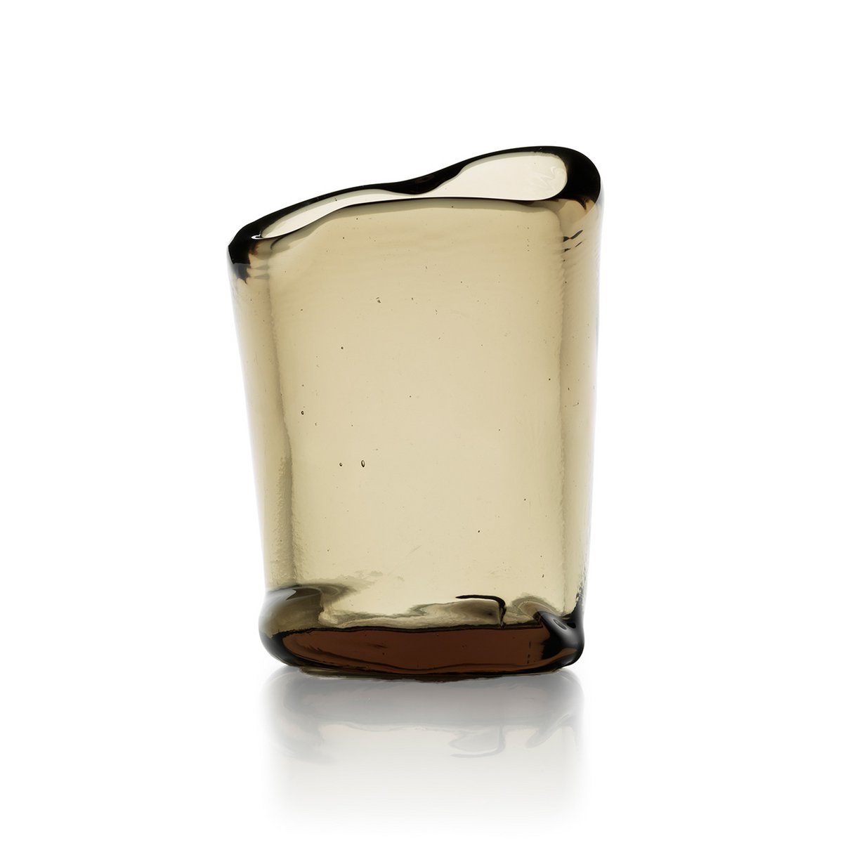 Nocturne candle holder, charcoal glass - large