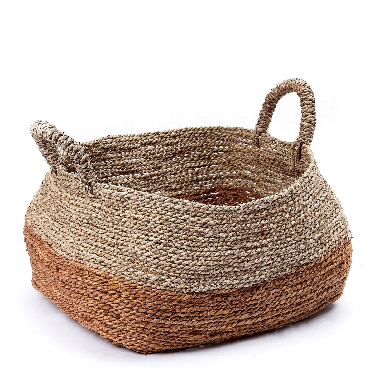 Seagrass & banana fibre basket MAJALENGKA M – brown & beige