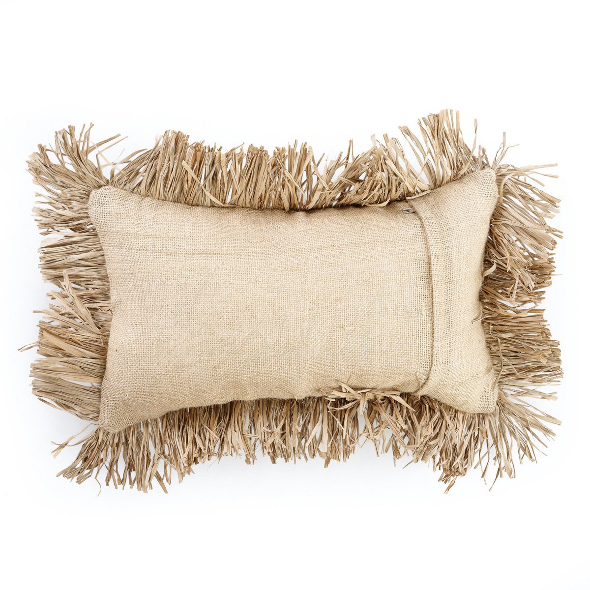Pudebetræk i bomuld med jute og bast – 30×50 cm