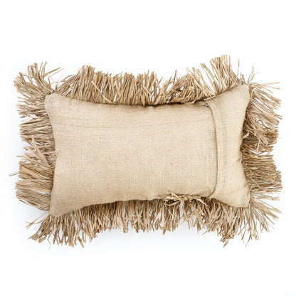Pudebetræk i bomuld med jute og bast – 30×50 cm