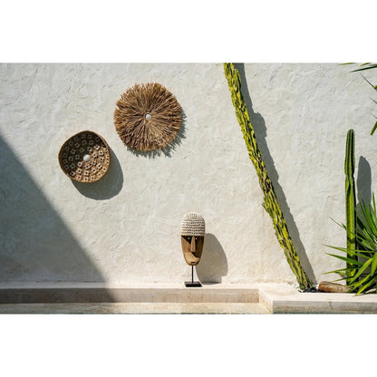 Cowrie shell head on stand - large