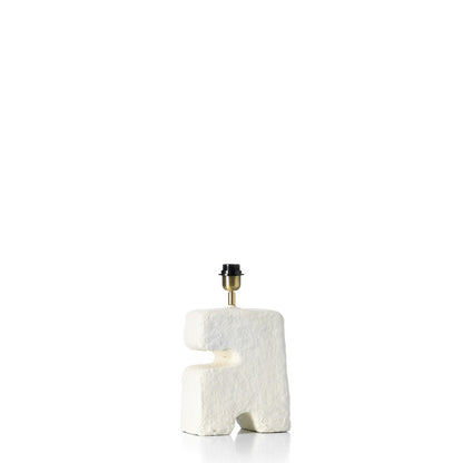 Papier-mâché table lamp, white, small - handmade