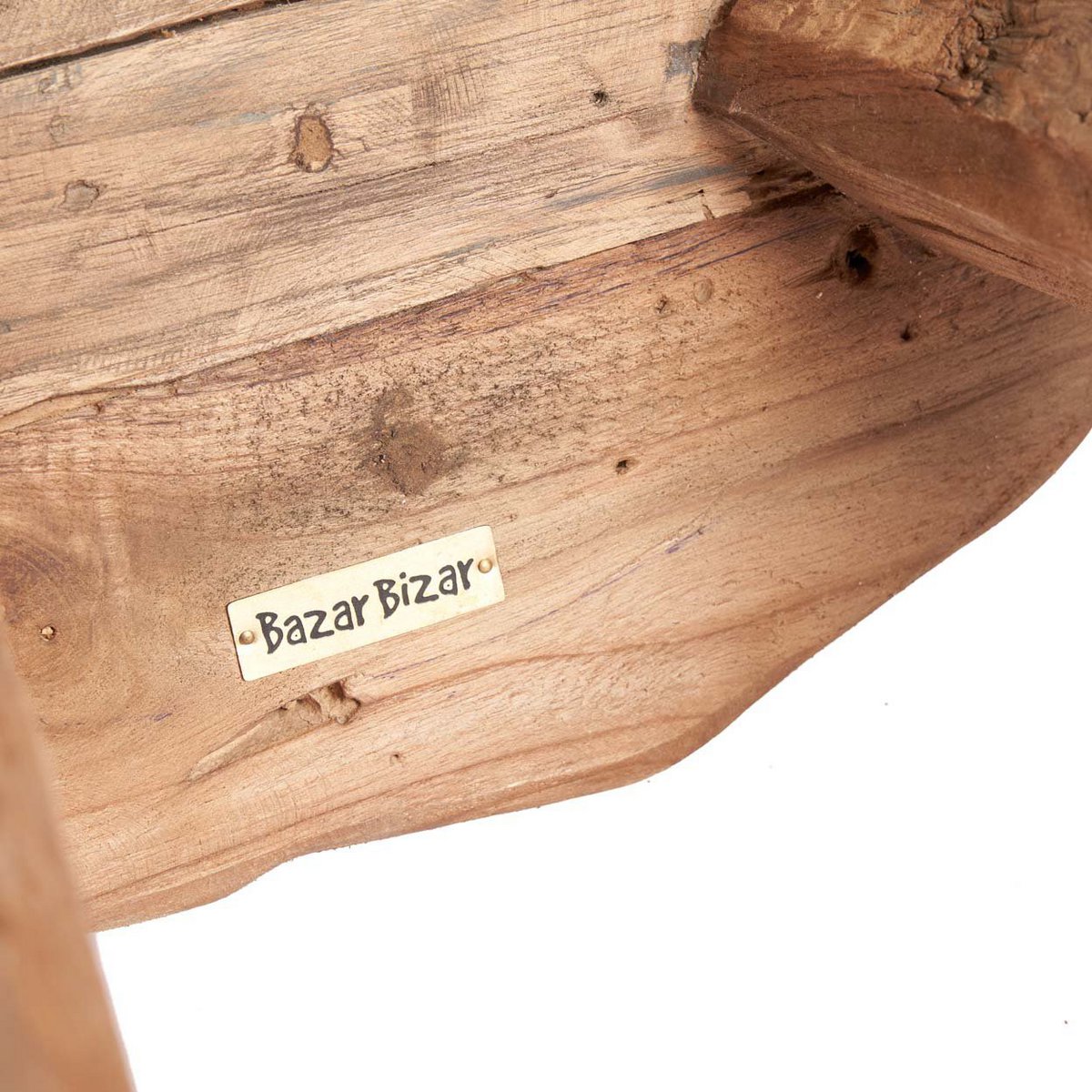 Wood rustic side table natural 50 × 50 × 40 cm – made in Indonesia