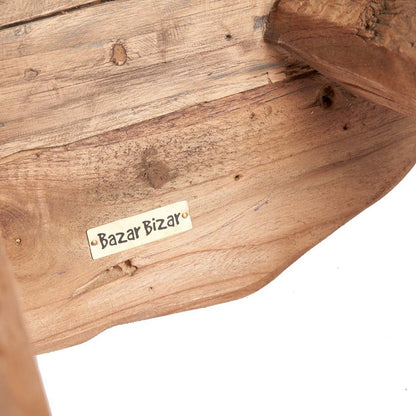 Wood rustic side table natural 50 × 50 × 40 cm – made in Indonesia