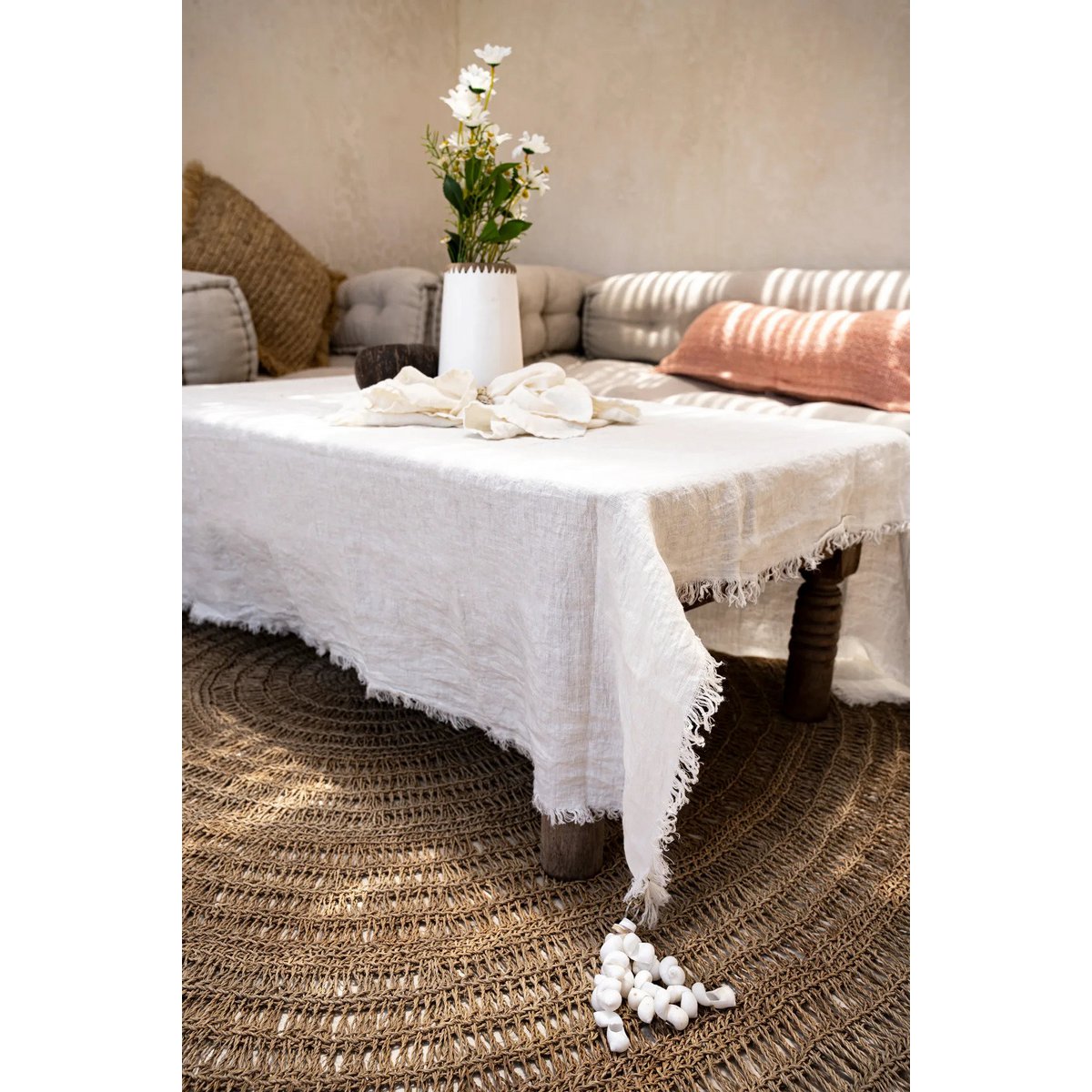 Seagrass carpet round, natural – 100 cm