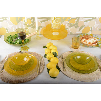 Glass dinner plate, green - Lemon Zest