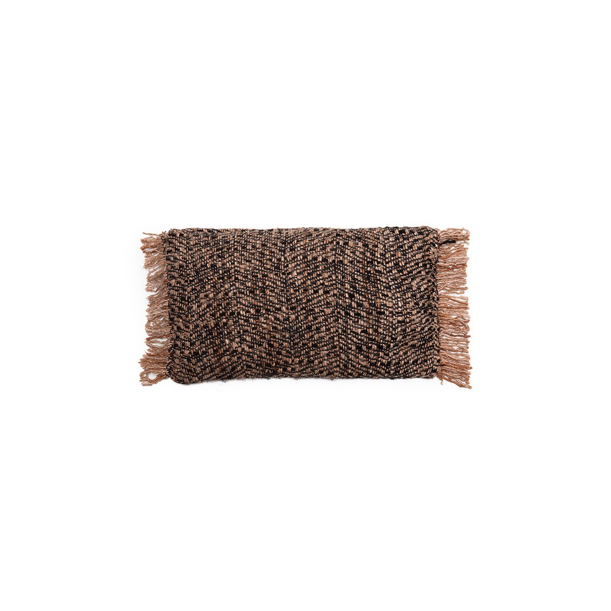 Hand-dyed cotton cushion cover 30×50 cm – black and copper