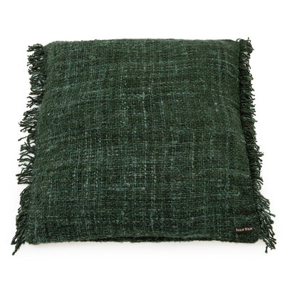 Cotton cushion cover 60×60 cm - forest green, made in India