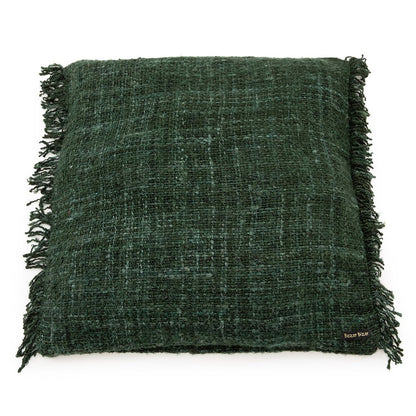 Cotton cushion cover 60×60 cm - forest green, made in India