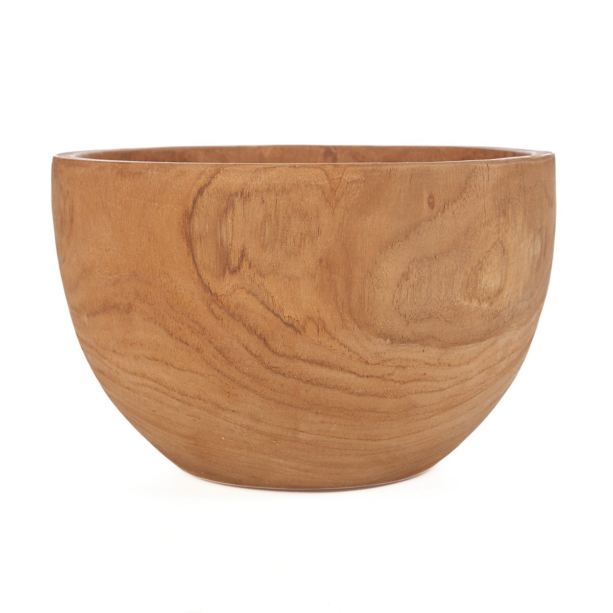 Teakschale, rund, 25 cm – natürliche Rundungen