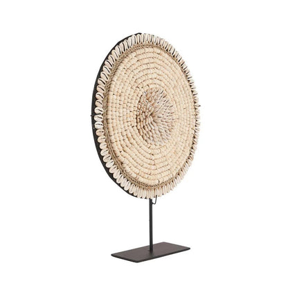 Stående skaldekoration 30 × 40 cm – blomstret, beige og hvid