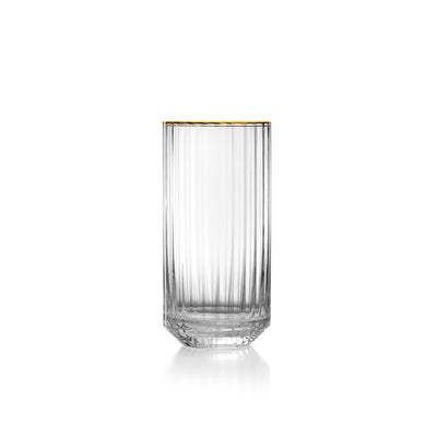 Recycled glass highball - Gold rim - 14 cm