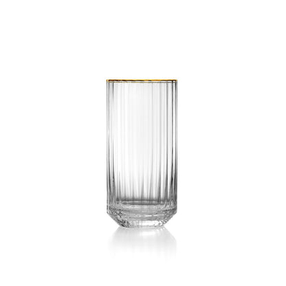 Recycled glass highball - Gold rim - 14 cm
