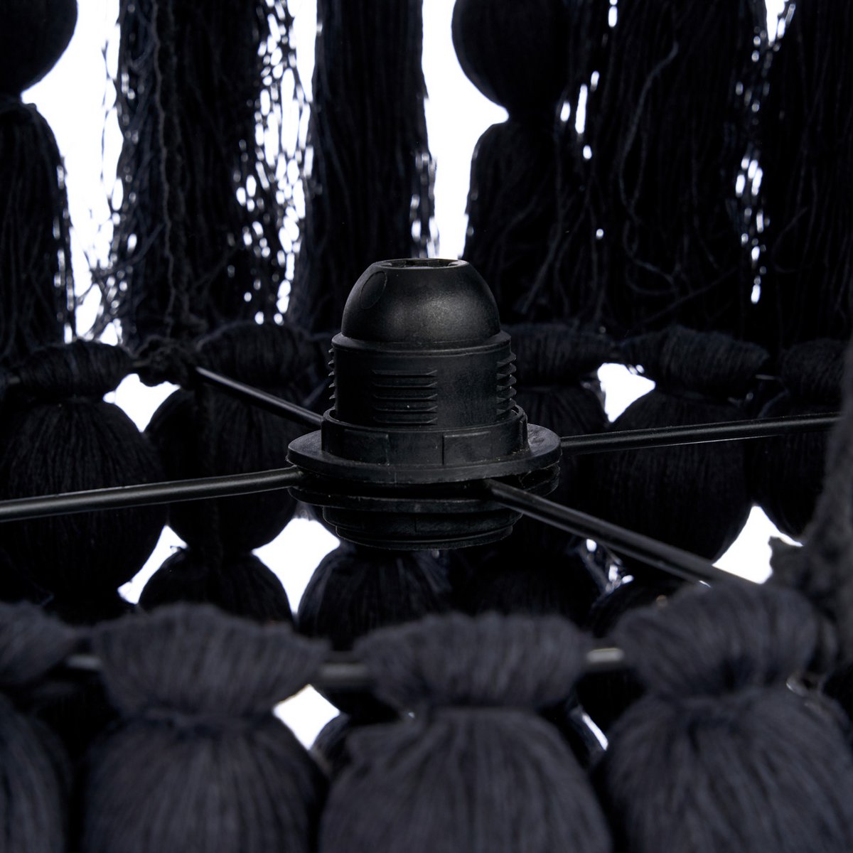 Nomad cotton chandelier, XL – black cascading strands