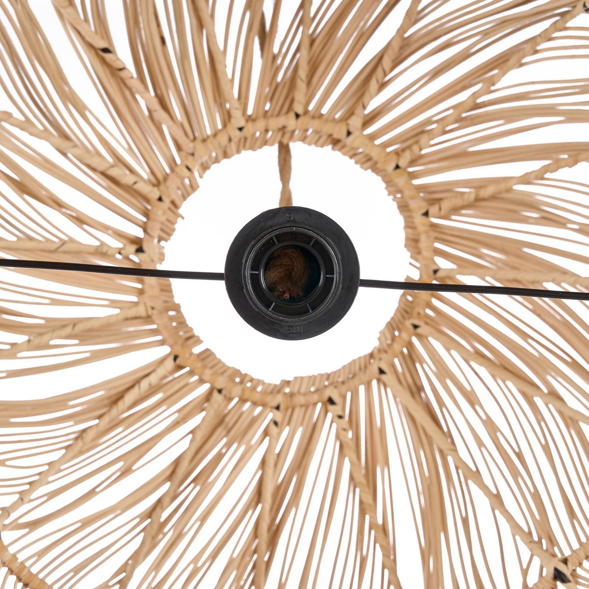 Rattan-Puff-Anhänger, Naturgeflecht – Extragroß