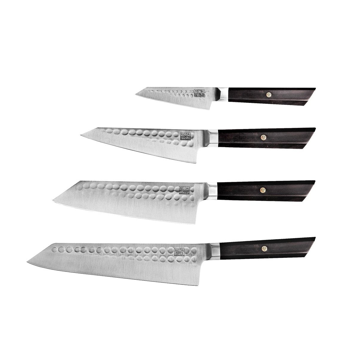 Bunka knife set, 4 pieces - 440C steel with bamboo sheaths