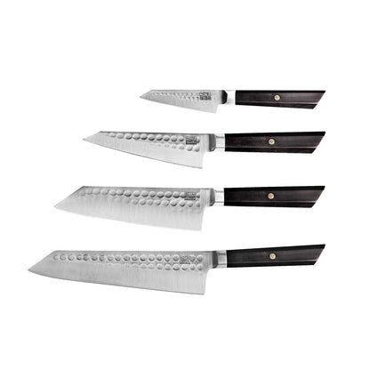 Bunka knife set, 4 pieces - 440C steel with bamboo sheaths