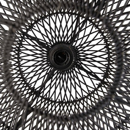 Håndvævet rattan kugle pendelskærm 50 cm - sort, medium