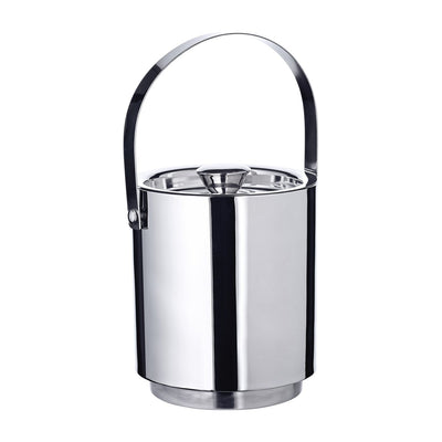 Stainless steel ice bucket, 15 cm with lid, sieve & tongs - 8-hour ins