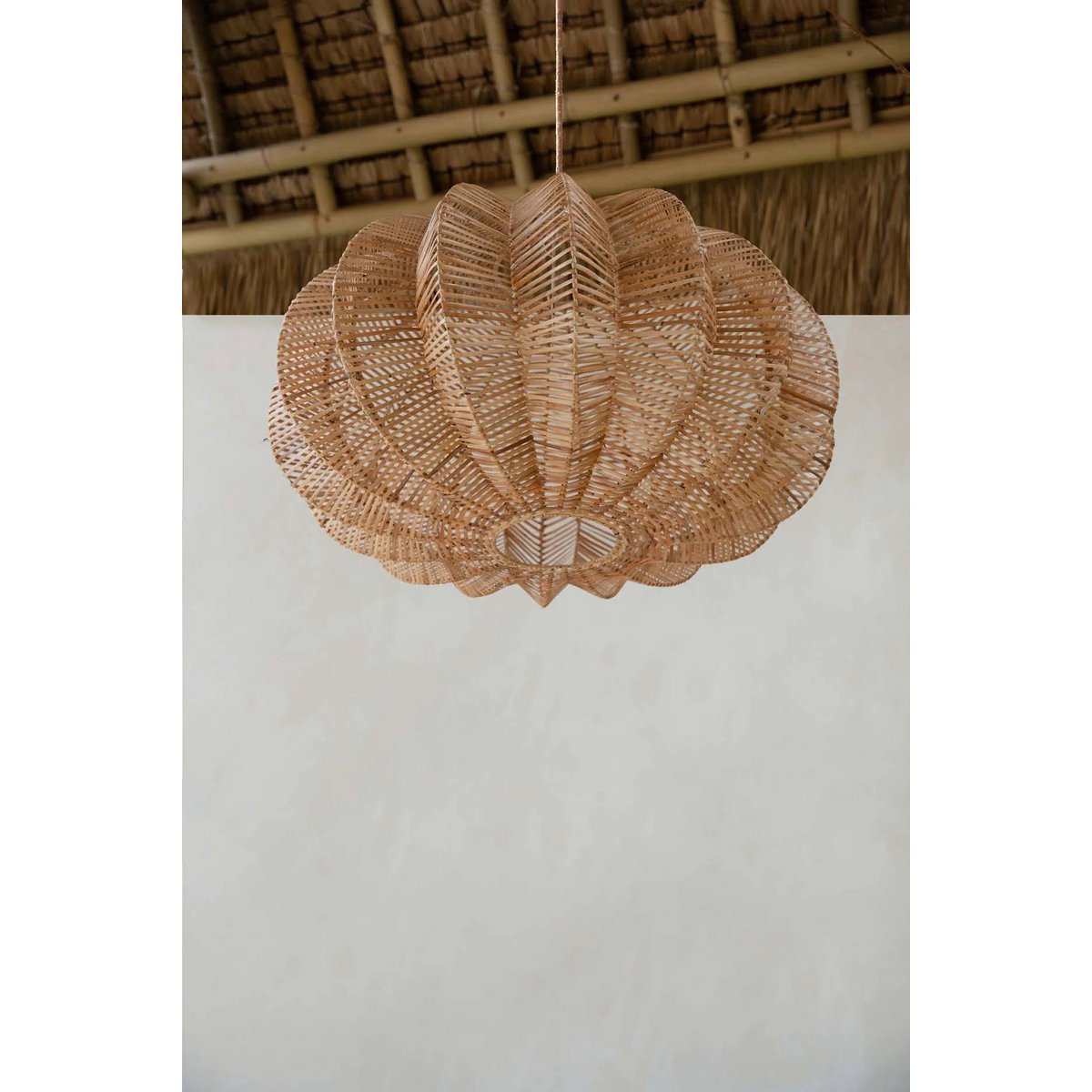Rattan pendant light, 45 cm - natural beige lantern
